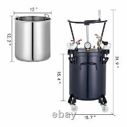 10 Gallon Pressure Feed Paint Pot Tank Spray Gun Sprayer Régulateur Air Agitateur
