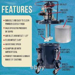 2-1/2 Gallon Pression Fourniture Paint Pot Tank Spray Sprayer Reg Air MIX Agitator