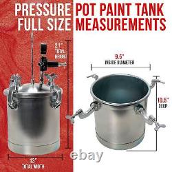 2-1/2 Gallon Pression Fourniture Paint Tank Pot Pour Spray Gun Sprayer Regulator Gauge