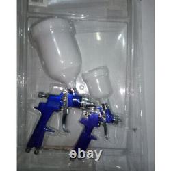 2pc 1.4mm Hvlp Spray D'alimentation De Gravité Pistolet De Peinture Avec Régulateur D'air Voiture Auto De Base
