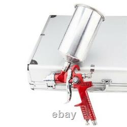 3 Hvlp Air Spray Gun Kit Auto Paint Car Primer Detail Basecoat Clearcoat Avec Boîtier