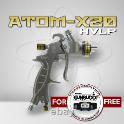 Atom X20 HVLP- Pistolet à pulvérisation avec système d'alimentation par gravité et système d'éclairage ULTRA gratuit.
