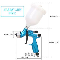 Blue Hvlp Air Spray Gun Kit 1.3mm Conseils Spray De Peinture De Fond De Voiture Avec 600ml Tasse