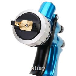 Blue Hvlp Air Spray Gun Kit 1.3mm Conseils Spray De Peinture De Fond De Voiture Avec 600ml Tasse