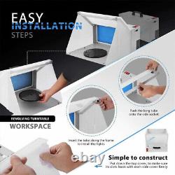 Cabine de pulvérisation portable pour peinture à l'aérographe avec compresseur d'air 1/5 HP et 3 kits d'aérographe