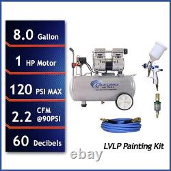 California Air Tools CAT-8010-PK Compresseur d'air et kit de peinture par pulvérisation LVLP Nouveau