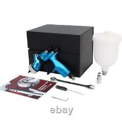 Hvlp Air Spray Gun Kit Blue 1.3mm Buse Voiture Primer Pulvérisateur De Peinture Outil 600ml Cup