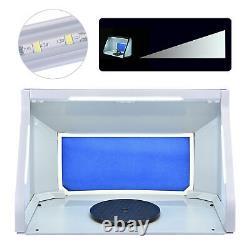 Kit de cabine de pulvérisation de peinture à air comprimé portable avec 3 lumières LED, double ventilateurs et filtre d'échappement.