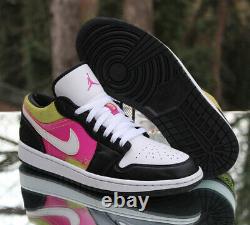 Nike Air Jordan 1 Peinture À Faible Vaporisation Hommes Taille 9.5 Noir Fuchsia Cyber Cw5564-001