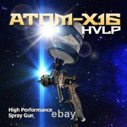Nouveau pistolet de pulvérisation professionnel HVLP Mini X16 Atom pour voitures avec apprêt de peinture et GUNBUDD GRATUIT