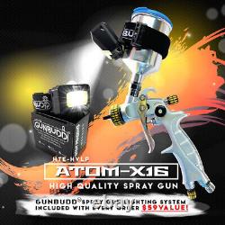 Pistolet de pulvérisation ATOM Mini-X16 HVLP avec système d'éclairage ULTRA GRATUIT