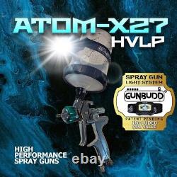 Pistolet de pulvérisation HVLP ATOM Mini X27 pour peinture automobile avec éclairage LED GUBUDD GRATUIT