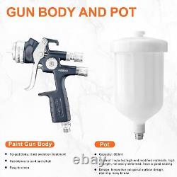 Pistolet de pulvérisation HVLP de coupe 600cc avec buse de 1,8 mm pour peinture professionnelle à l'air