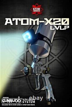 Pistolet de pulvérisation professionnel LVLP Atom X20 pour retouche de peinture avec GUNBUDD LIGHT GRATUIT