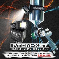 Pistolet de pulvérisation professionnel pour peinture de voitures LVLP ATOM X27 avec GUNBUDD ULTRA LIGHT GRATUIT