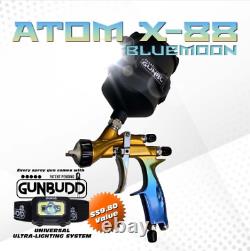 Pistolet pulvérisateur d'air pour peinture automobile LVLP-MP ATOM X88 BLUEMOON avec buses de 1.3 et 1.4 Combo Nozzle