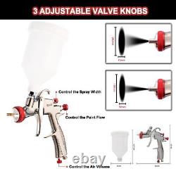 R500 Pulvérisateur LVLP avec buses de 1,3/1,5/1,7/2,0mm, valve de contrôle du débit d'air et peinture