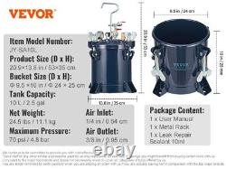 Réservoir de peinture en aérosol de 10 L avec support métallique, pot sous pression d'air pour peinture, réparation de fuites et scellant