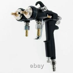 Spray Gun Double Buse Chrome Argent Composant Revêtement Dual External Head Tools