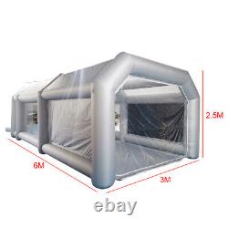 Tente gonflable de cabine de peinture de voiture avec cabine de pulvérisation et deux filets de filtre à air de 20x8 pieds nouvel version