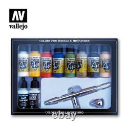 VALLEJO 71167 Ensemble de peinture pour aérographe Model Air Basic Colors + Harder Ultra