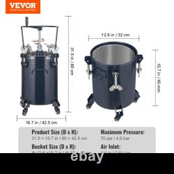 VEVOR Réservoir à pression pour peinture en spray, pot à pression de 30L/8gal avec manuel