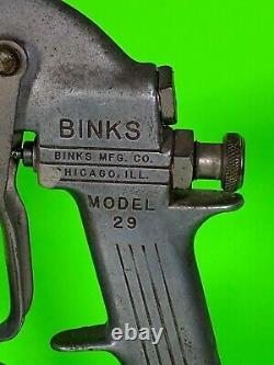 Vintage Binks Model 29 Spray Peinture Pistolet Et Conteneur Pulvérisateur Chicago IL Nice